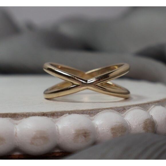 James Avery 14k Yellow Gold Diamond Pave Crossed Ring 5.2G / Sz 9 - Picture 2 of 6